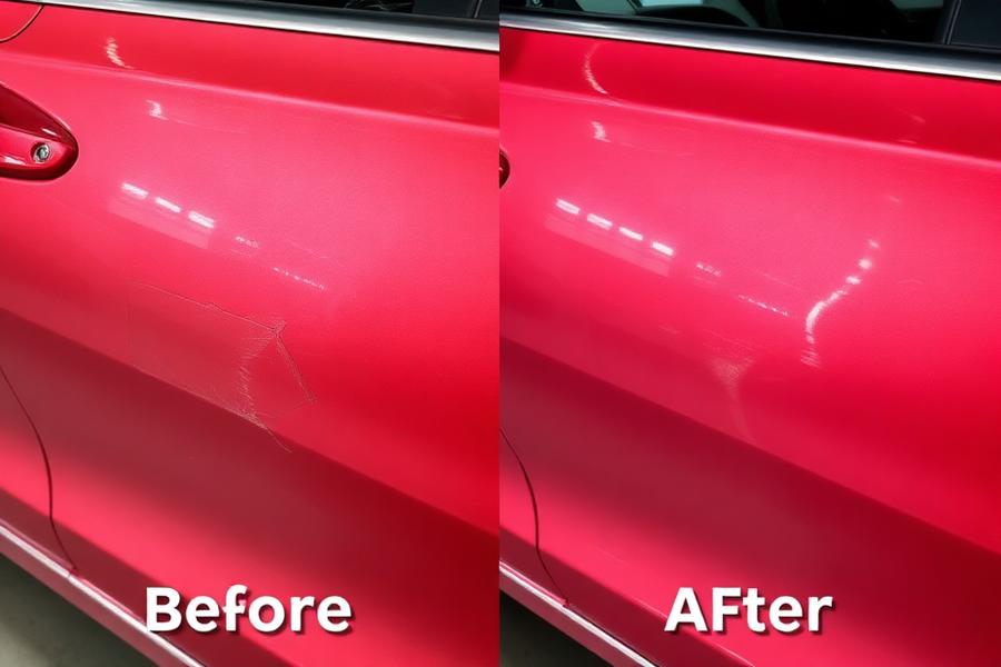 Antes e depois do reparo